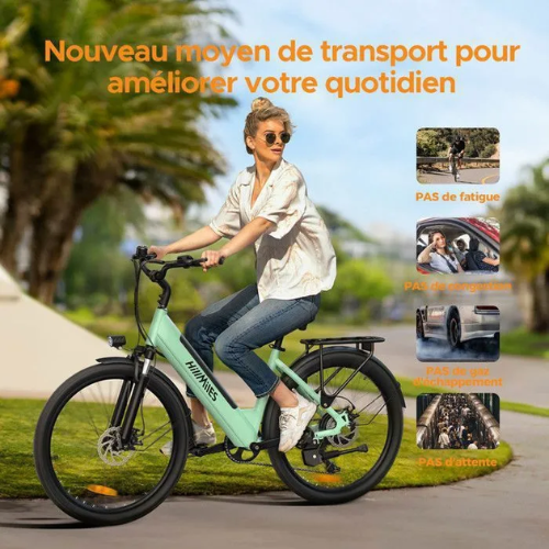 HILLMILES MileCity 1 – Elektrofahrrad 26" – 250 W – 36 V / 13 Ah Akku – Bis zu 100 km Reichweite
