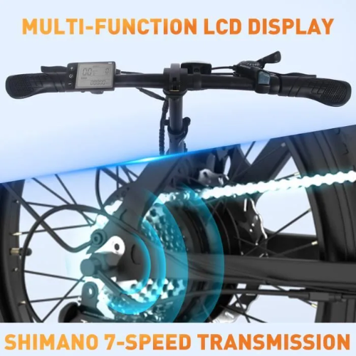 HITWAY BK11 – Faltbares 20"-Elektro-Fatbike Schwarz &amp; Orange – Abnehmbarer 36 V / 11,2 Ah Akku