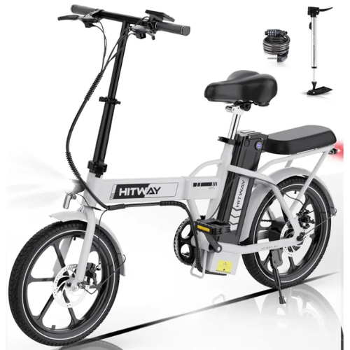 HITWAY – Faltbares Elektrofahrrad 16" – 250-W-Motor – Akku 36 V 8,4 Ah – Reichweite bis zu 70 km – Fahrradpumpe inklusive
