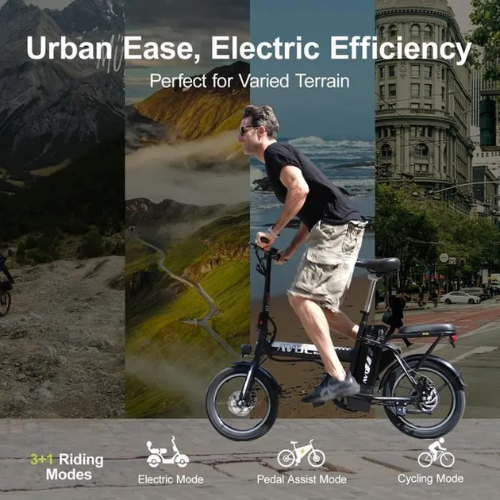 AVDLEU A10 – Faltbares Elektrofahrrad 16" – 250-W-Motor – Herausnehmbarer 36-V-11,4-Ah-Akku – Reichweite bis zu 80 km