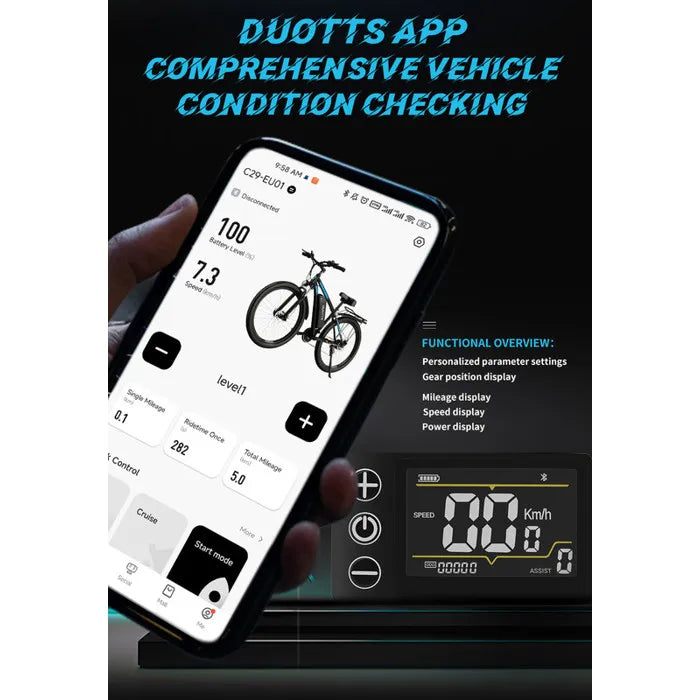 DUOTTS C29 Elektrofahrrad 29 Zoll – 750-W-Motor – Herausnehmbarer 48-V-/15-Ah-Akku – Shimano 21-Gang