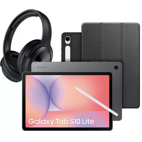 Samsung Android-Tablet im Paket: Galaxy Tab S10 Lite + Bookcover + Kopfhörer