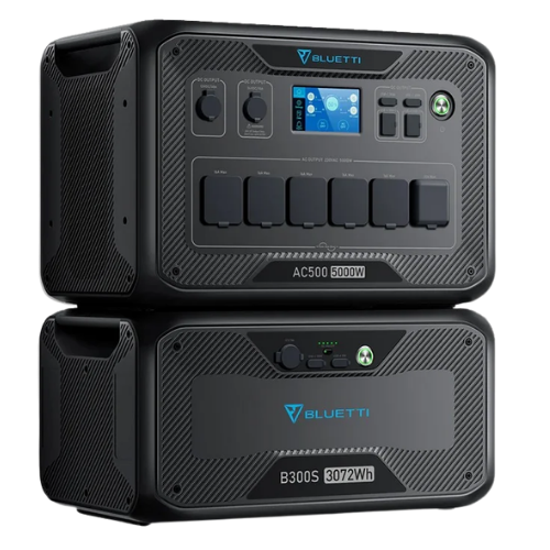 BLUETTI AC500 + B300S – Erweiterbare tragbare Powerstation 5.000 W / 3.072 Wh