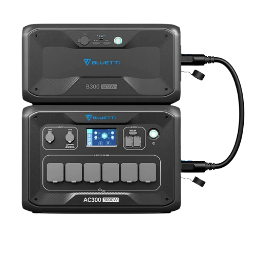 BLUETTI AC500 + B300S – Erweiterbare tragbare Powerstation 5.000 W / 3.072 Wh