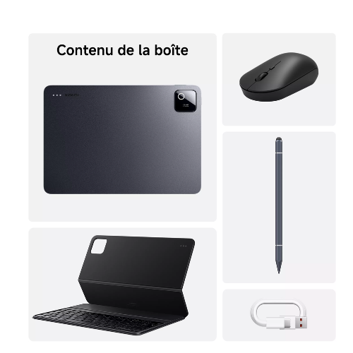 Android-Tablet XIAOMI – Pad 8 All-in-One-Paket, Grau, 128 GB